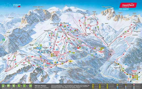 Skigebiet Nassfeld Plan