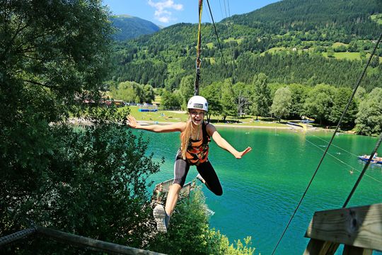 Zipline im Kletterpark in Greifenburg