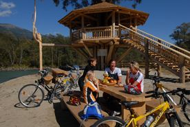 Kleine Radlerjause bei der Drau-Oase in Dellach im Drautal